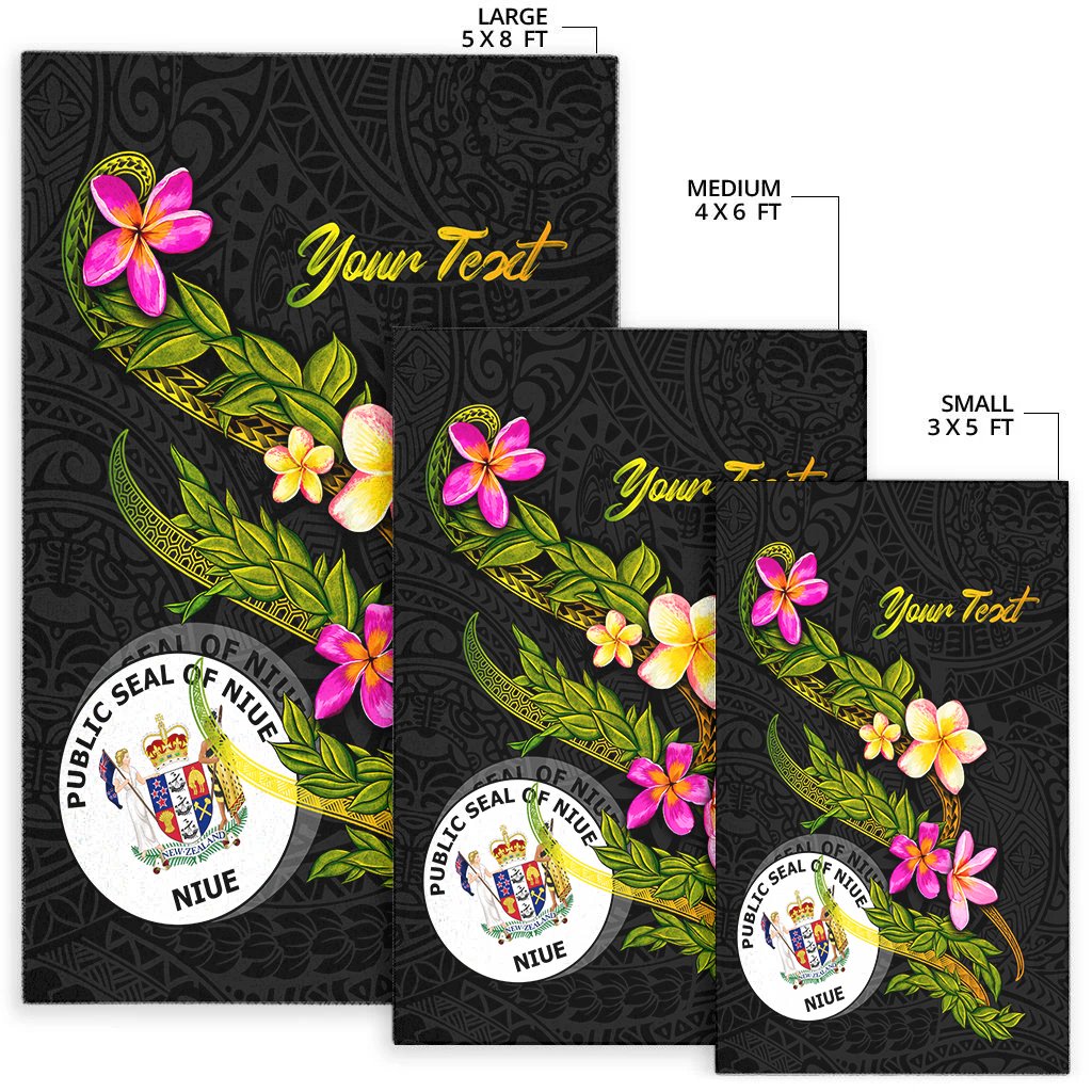 Niue Polynesian Custom Personalised Area Rug - Plumeria Tribal