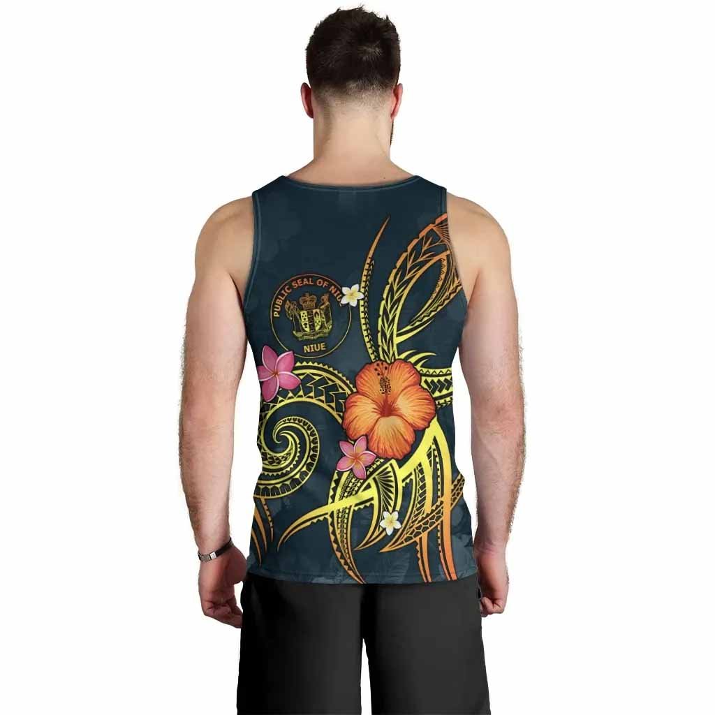 Niue Polynesian Men Tank Top - Legend of Niue (Blue)