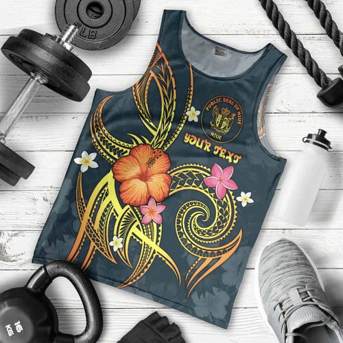 Niue Polynesian Personalised Men Tank Top - Legend of Niue (Blue)