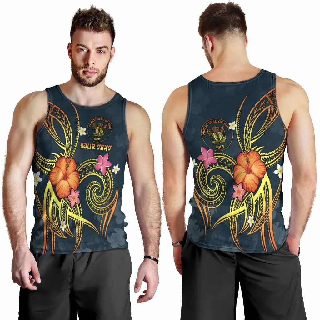 Niue Polynesian Personalised Men Tank Top - Legend of Niue (Blue)