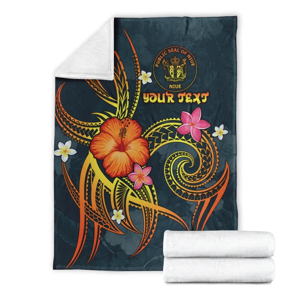 Niue Polynesian Personalised Premium Blanket - Legend of Niue (Blue)