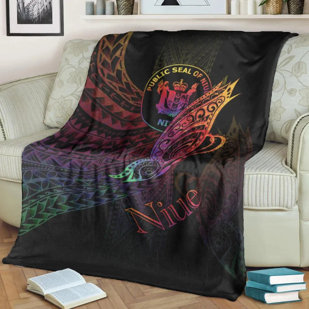 Niue Premium Blanket - Butterfly Polynesian Style