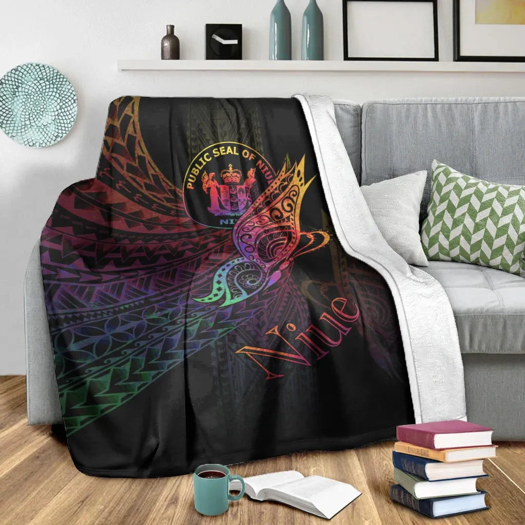 Niue Premium Blanket - Butterfly Polynesian Style