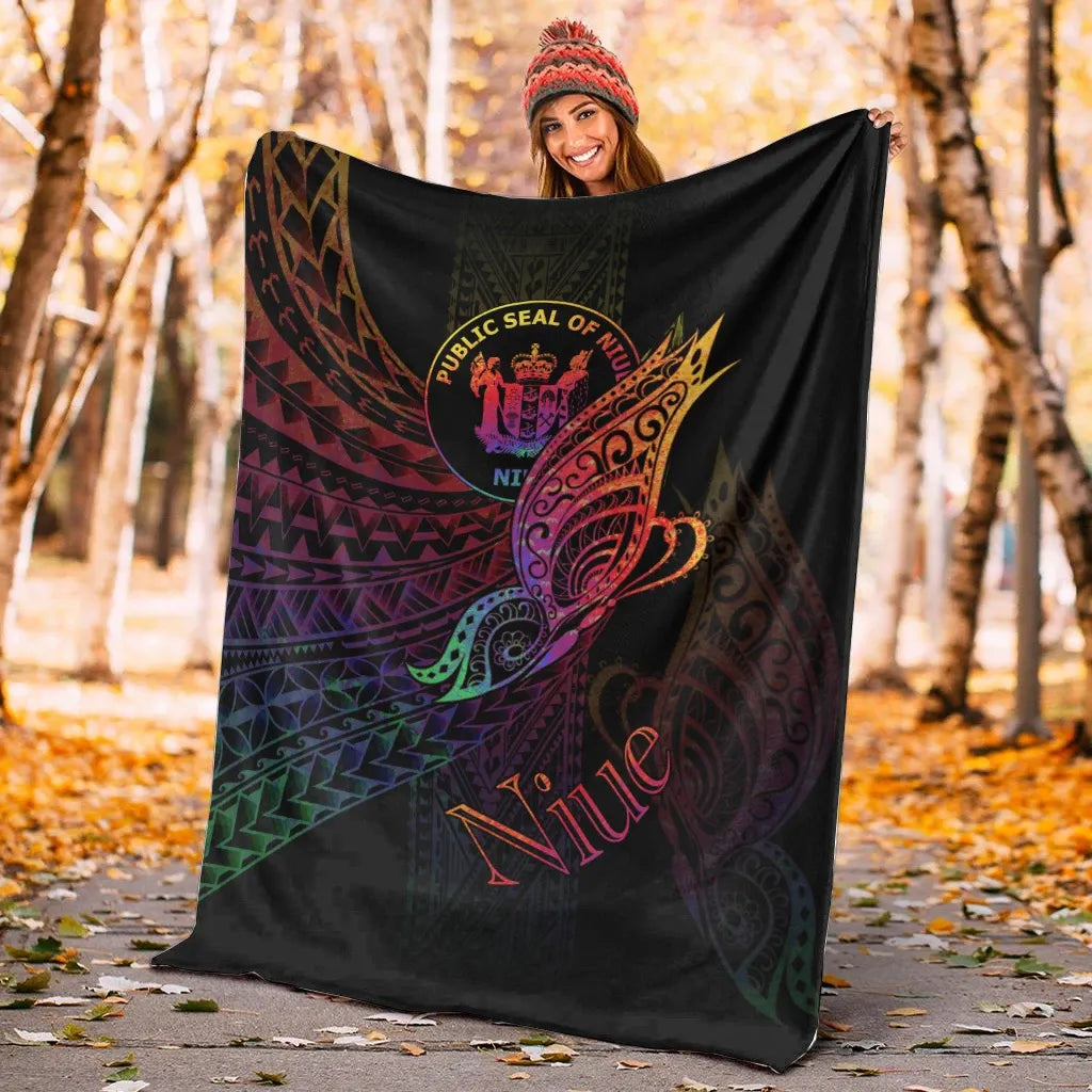 Niue Premium Blanket - Butterfly Polynesian Style