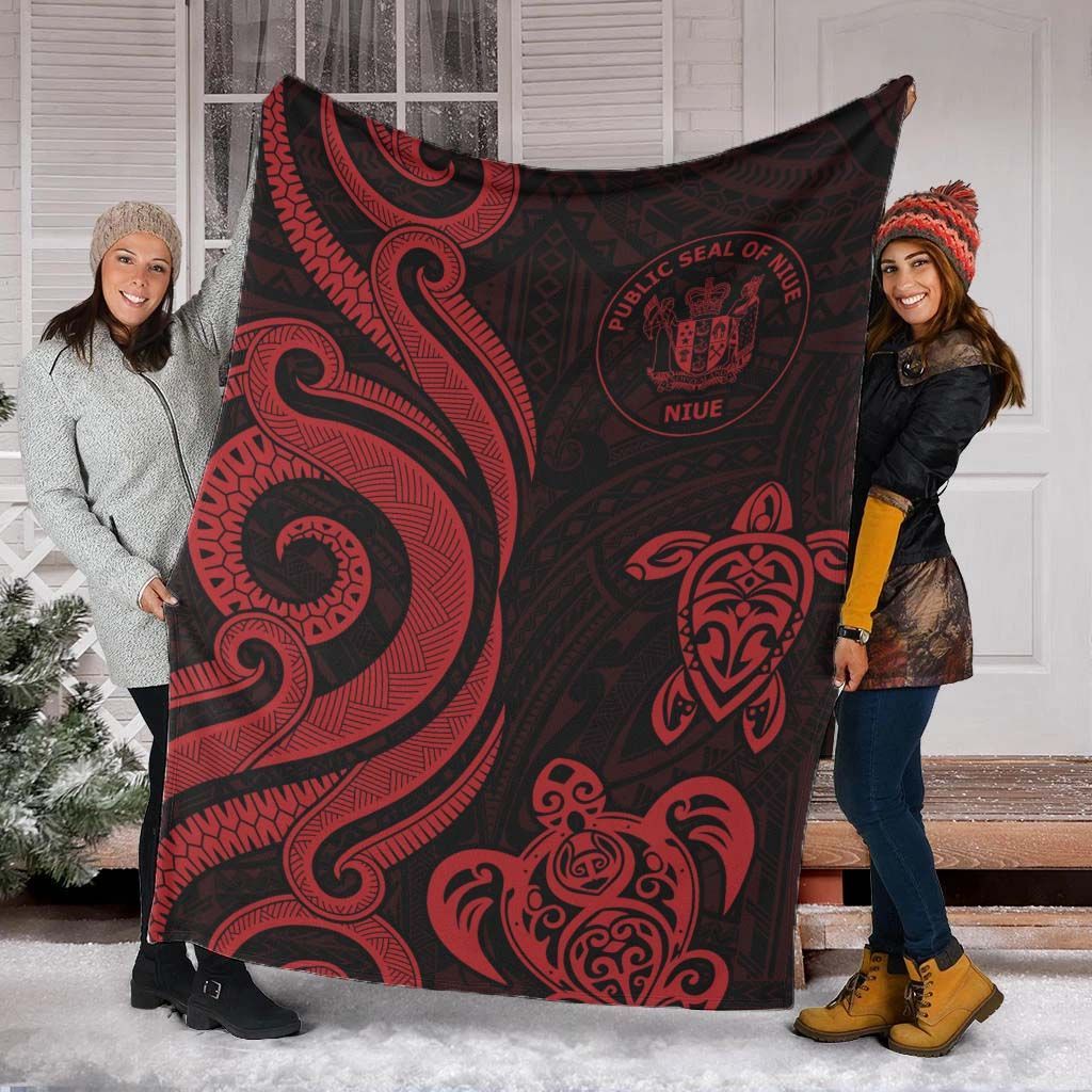 Niue Premium Blanket - Red Tentacle Turtle