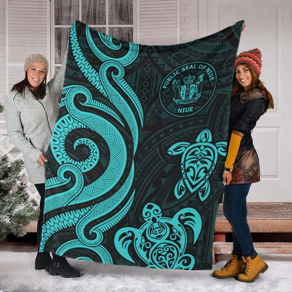 Niue Premium Blanket - Turquoise Tentacle Turtle
