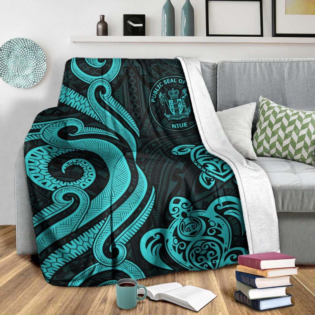 Niue Premium Blanket - Turquoise Tentacle Turtle