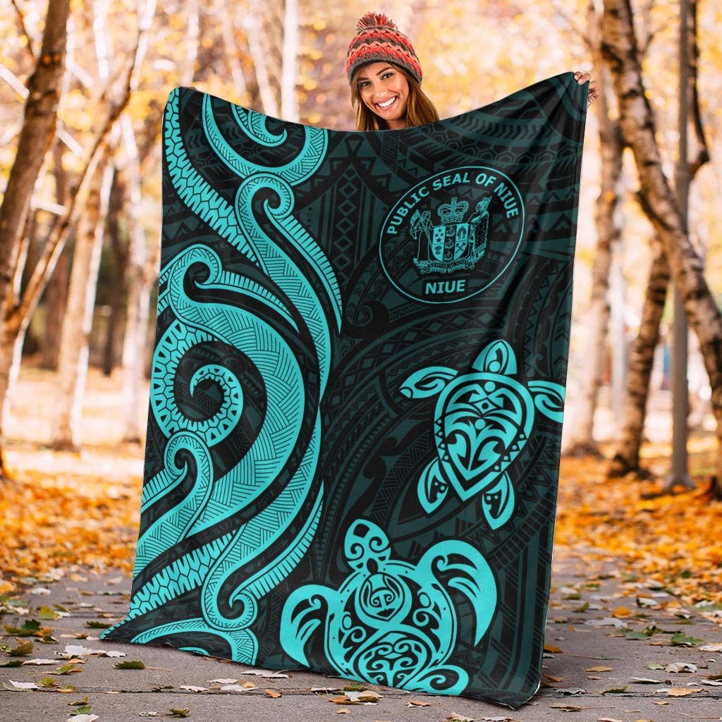 Niue Premium Blanket - Turquoise Tentacle Turtle