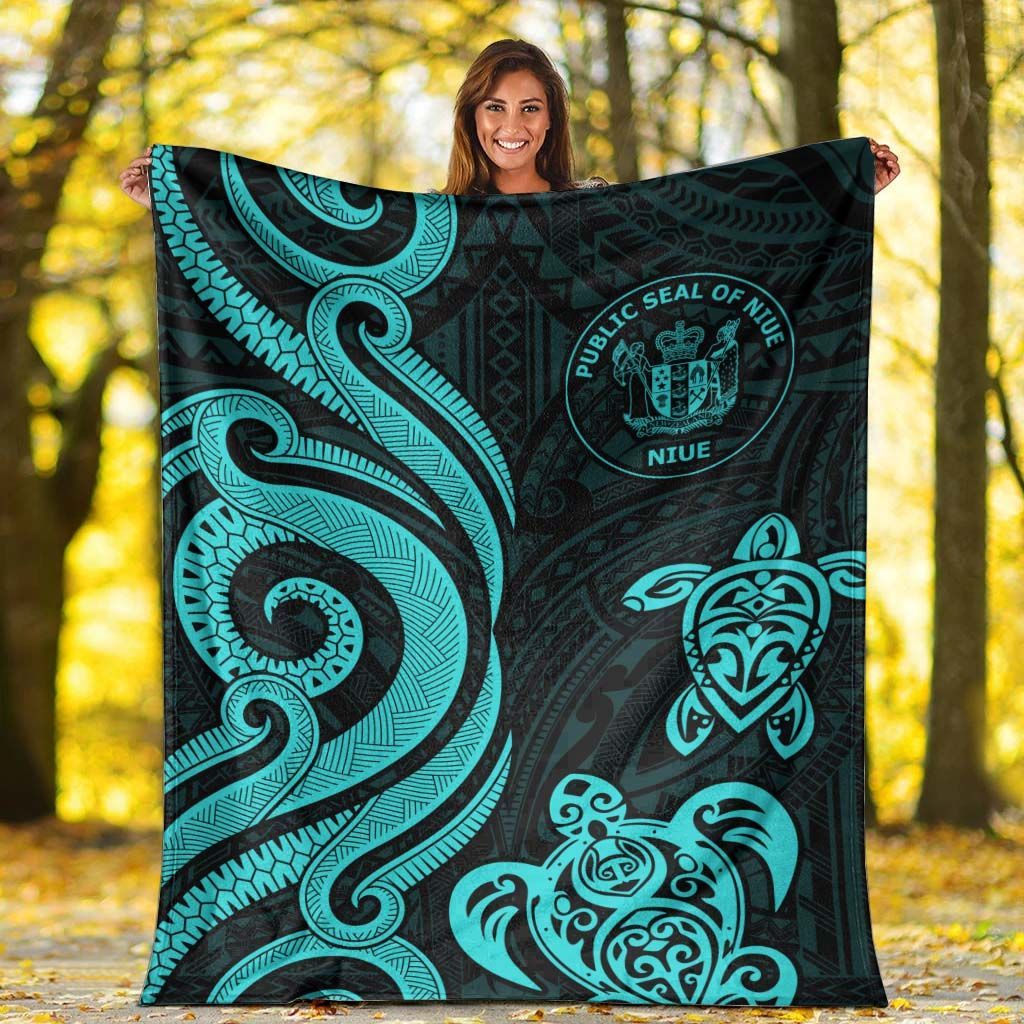 Niue Premium Blanket - Turquoise Tentacle Turtle
