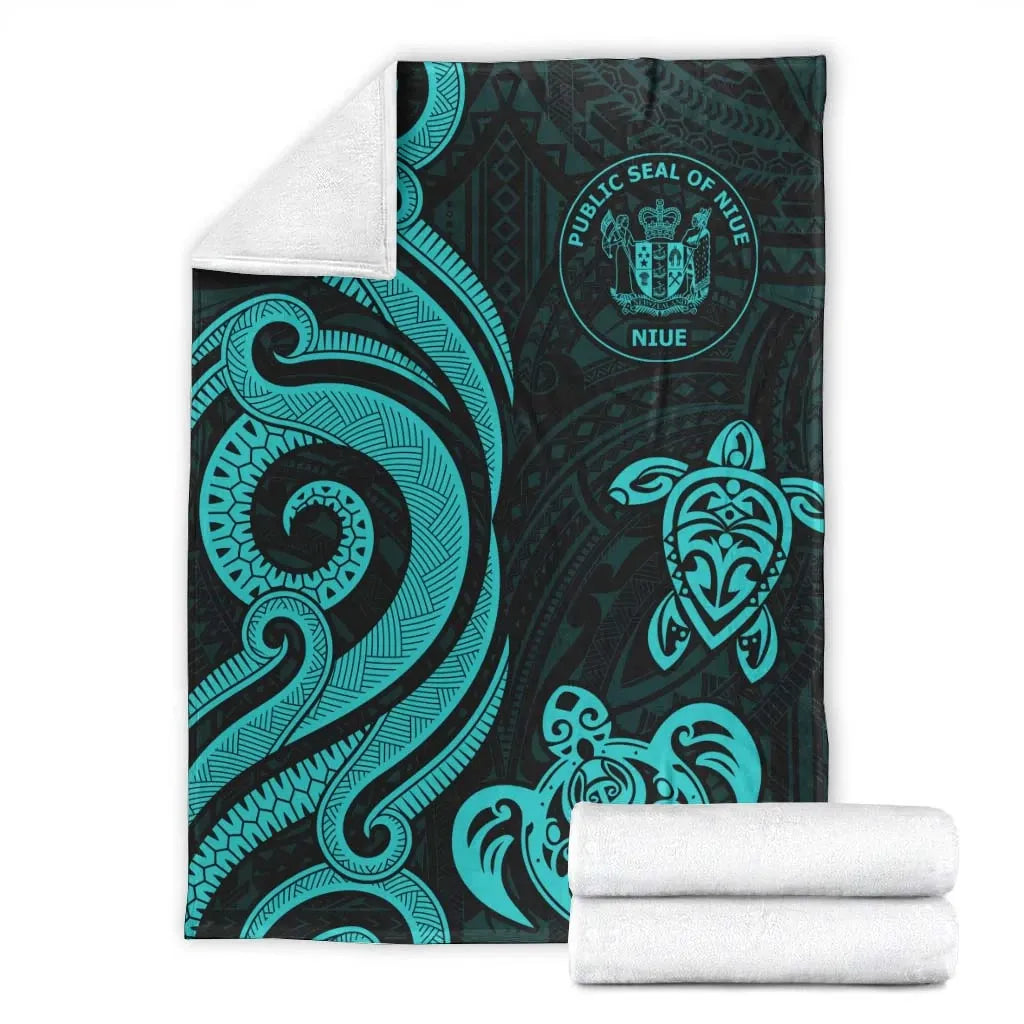 Niue Premium Blanket - Turquoise Tentacle Turtle