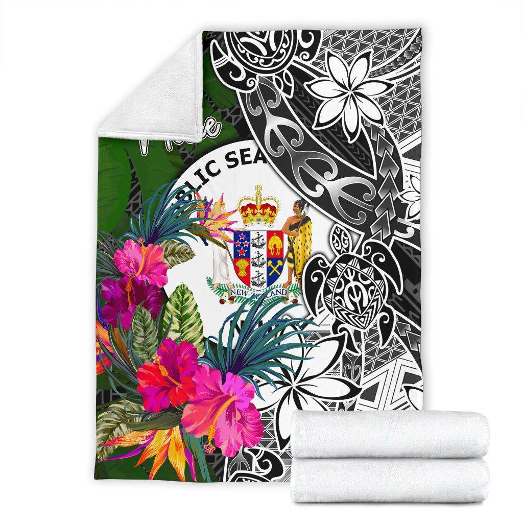 Niue Premium Blanket - Turtle Plumeria Banana Leaf