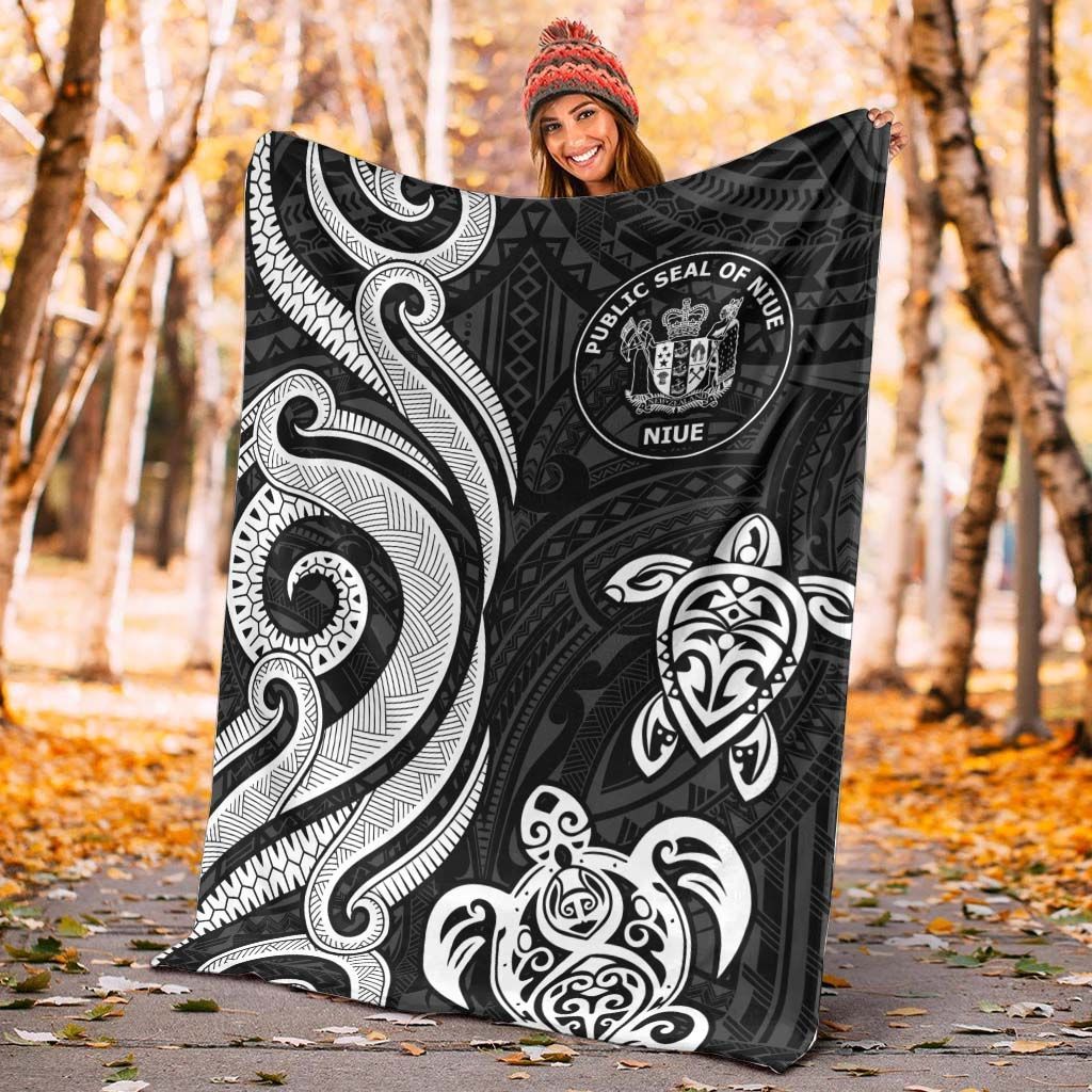 Niue Premium Blanket - White Tentacle Turtle