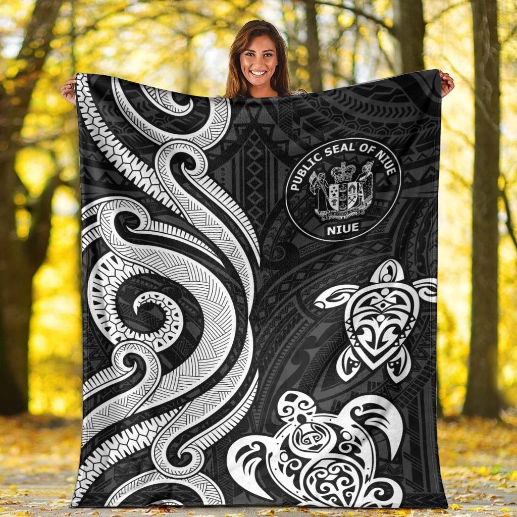 Niue Premium Blanket - White Tentacle Turtle