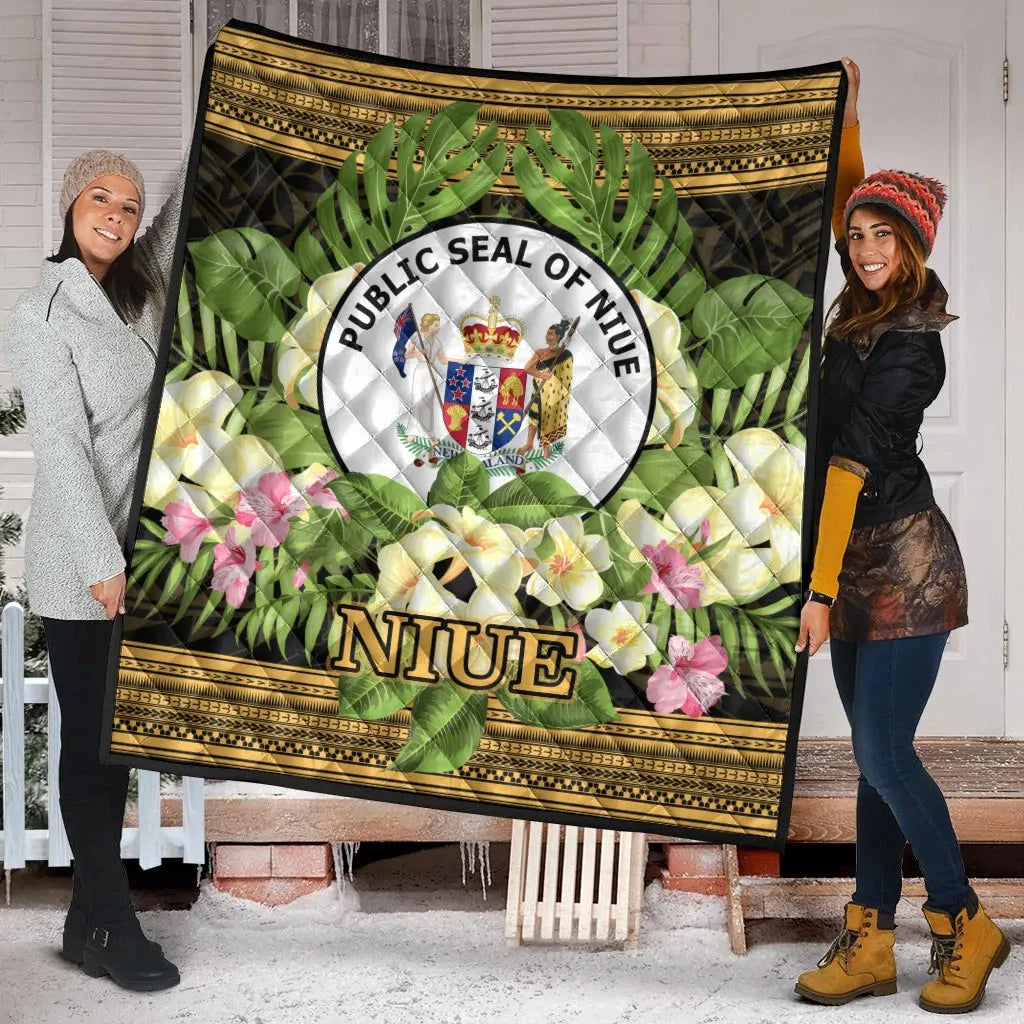 Niue Premium Quilt - Polynesian Gold Patterns Collection