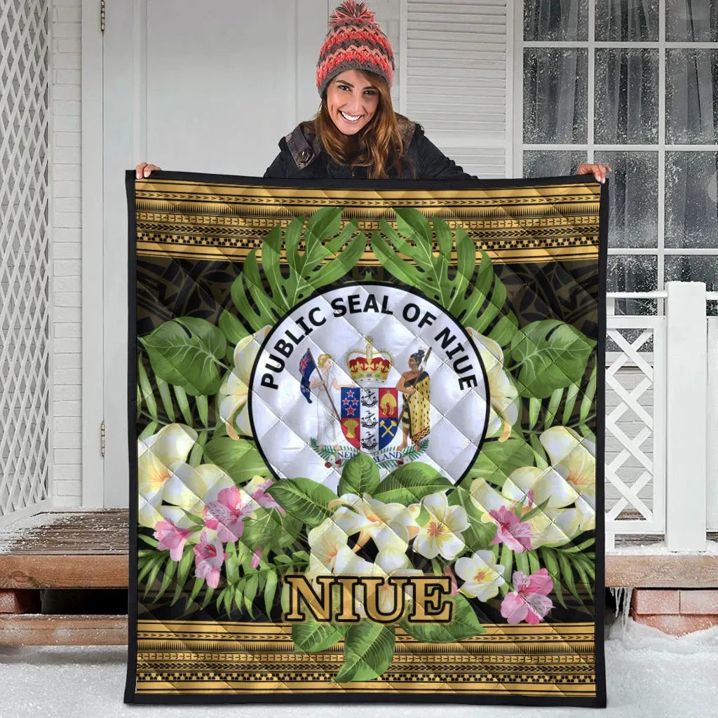 Niue Premium Quilt - Polynesian Gold Patterns Collection