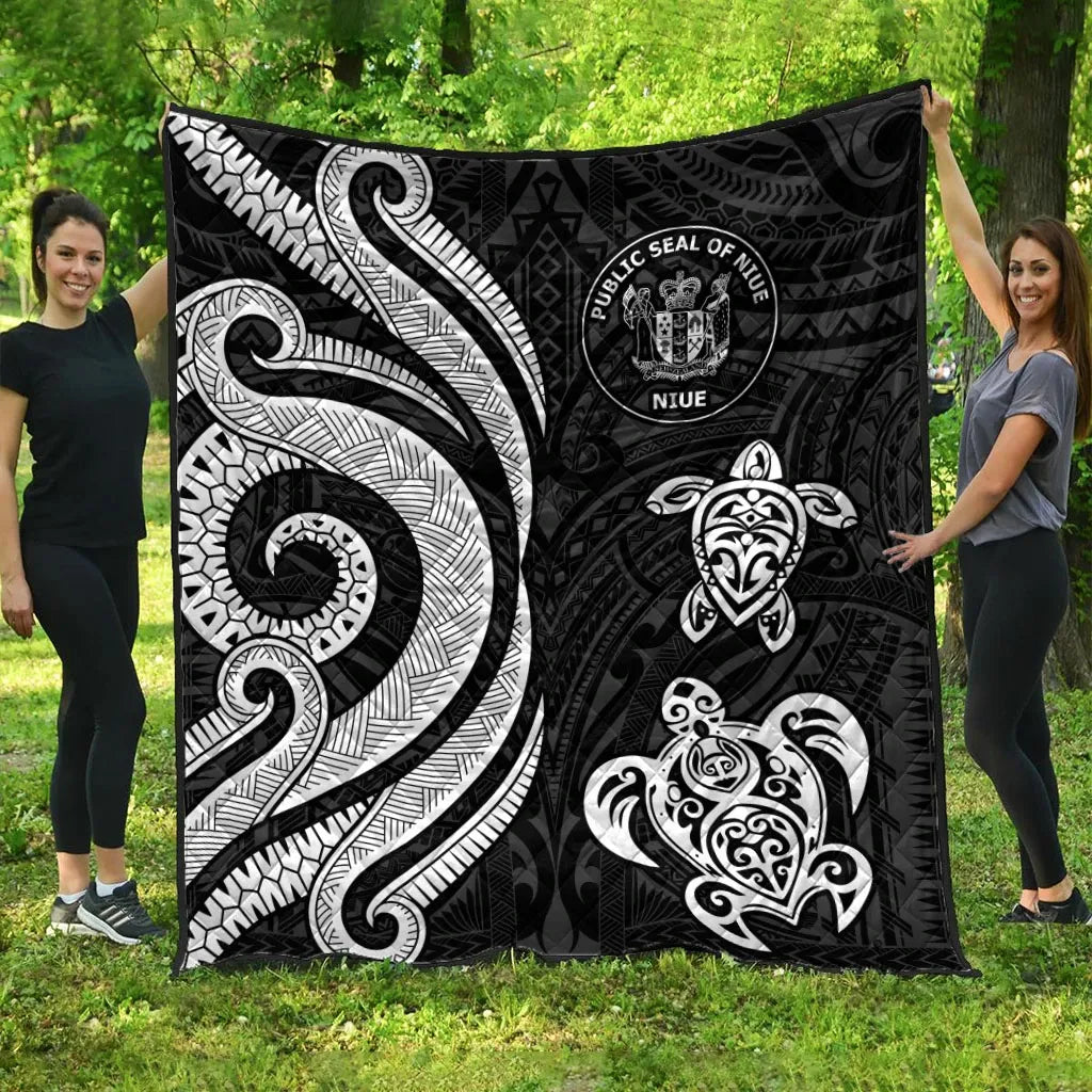Niue Premium Quilt - White Tentacle Turtle