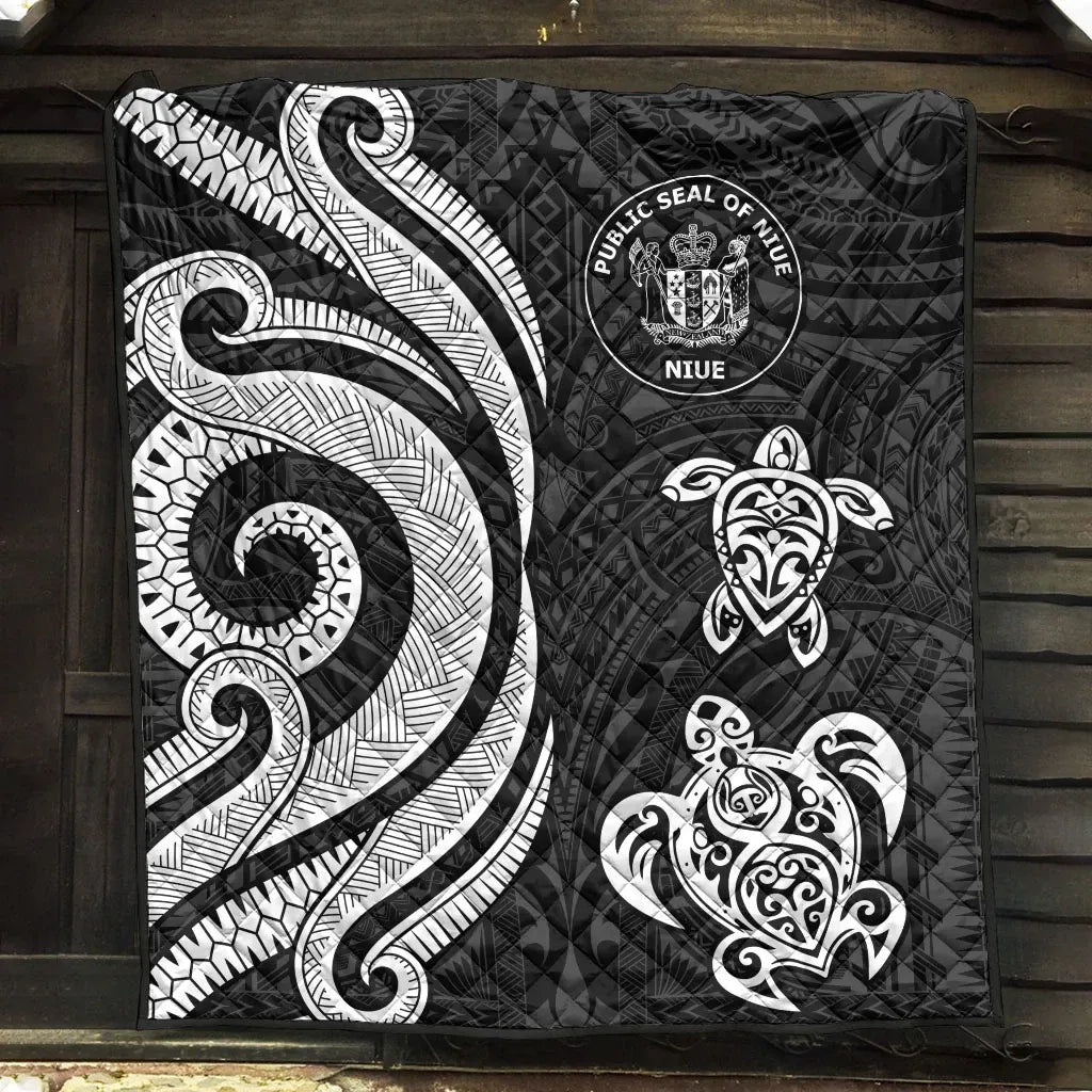 Niue Premium Quilt - White Tentacle Turtle