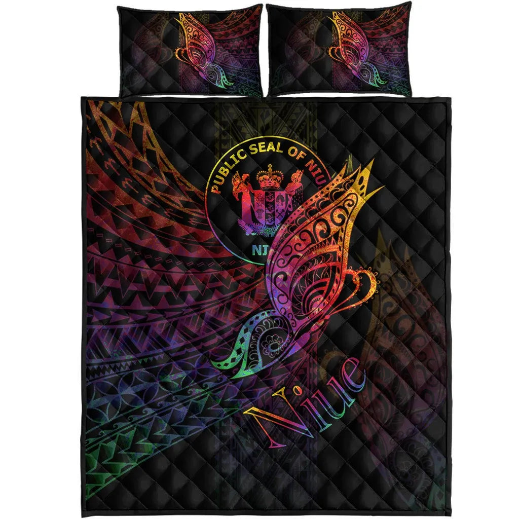 Niue Quilt Bed Set - Butterfly Polynesian Style