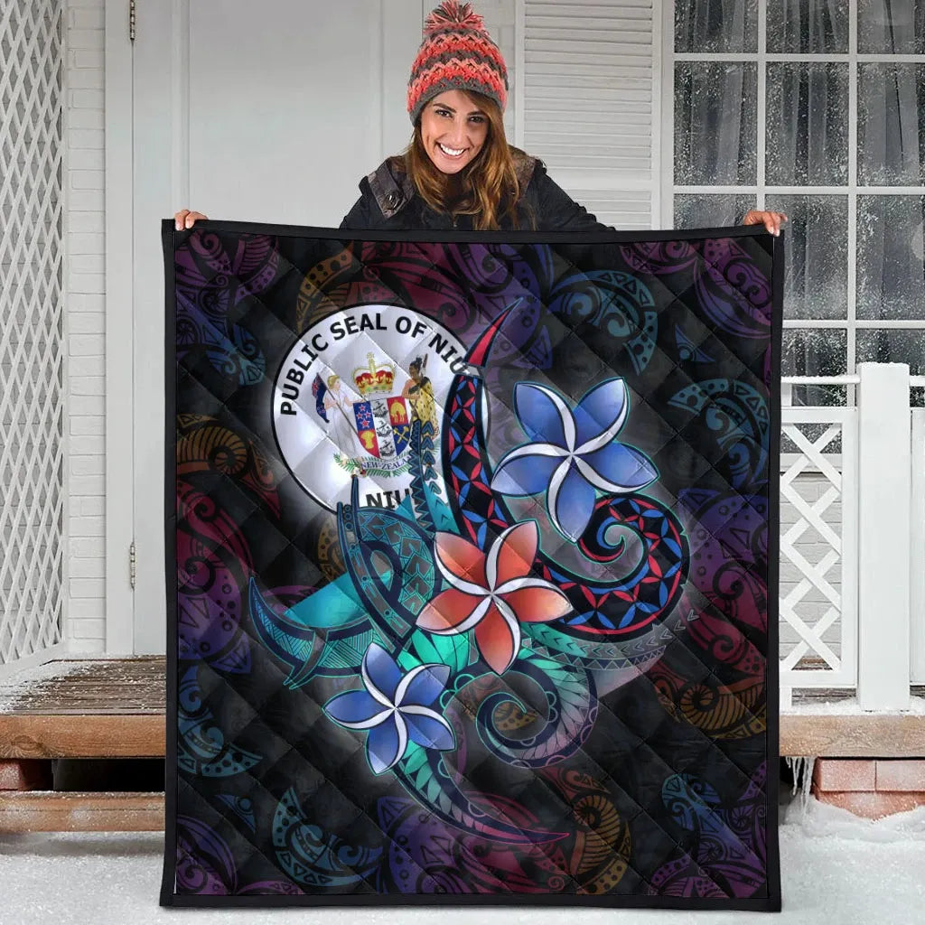 Niue Quilt - Plumeria Flowers Style