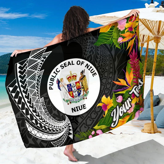 Niue Sarong - Custom Personalised Seal Spiral Polynesian Patterns