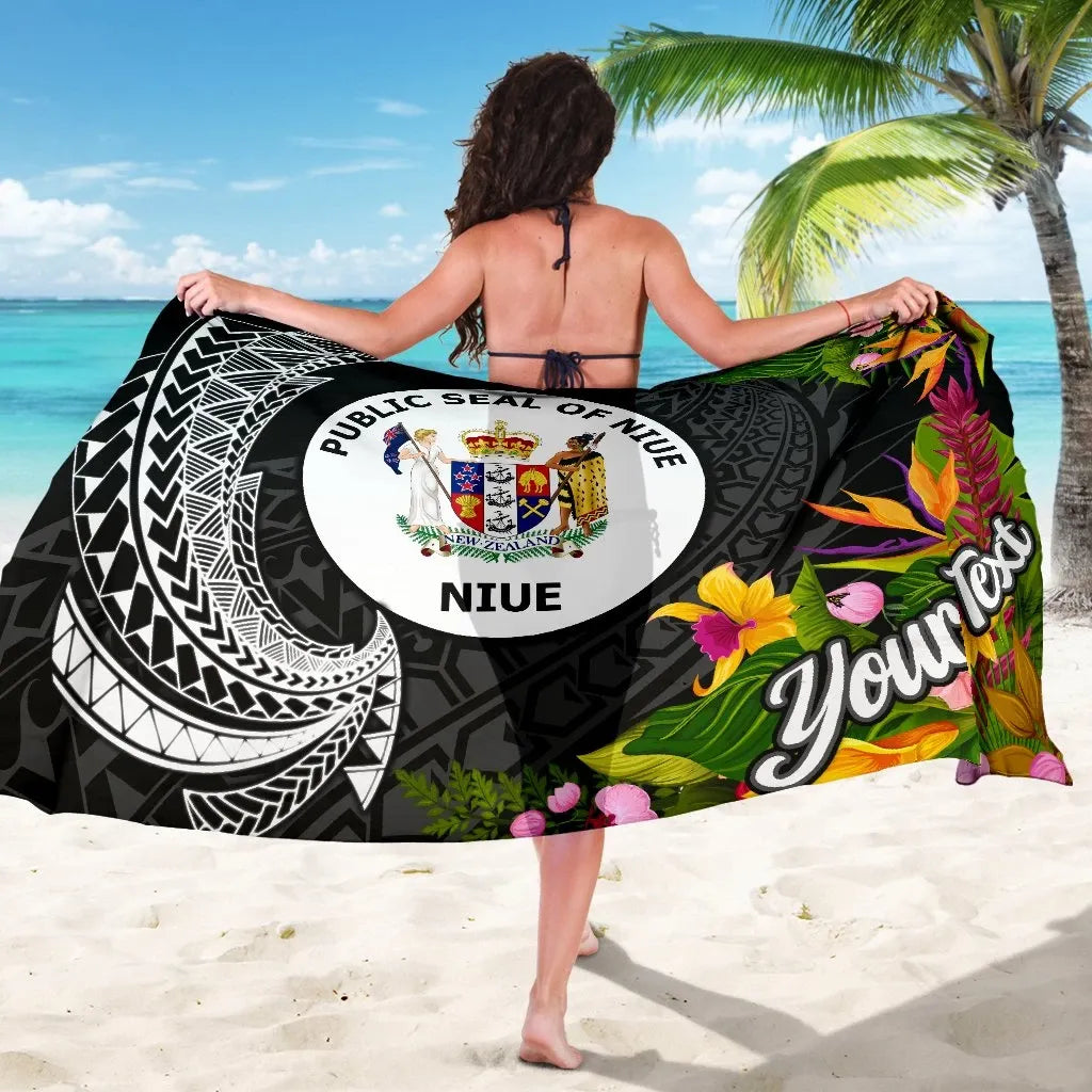 Niue Sarong - Custom Personalised Seal Spiral Polynesian Patterns