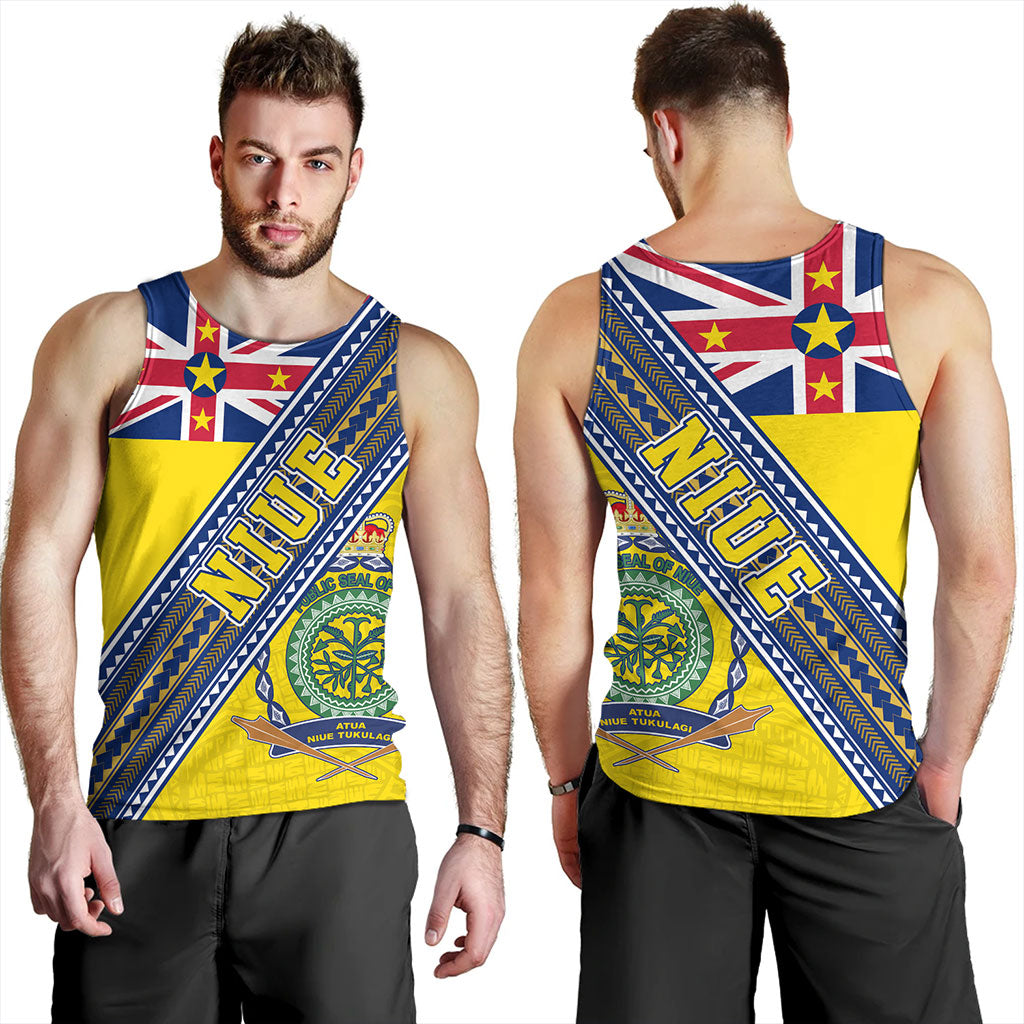 Niue Tank Top Flag And Coat Of Arms