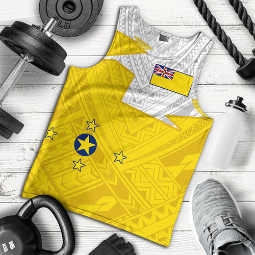 Niue Tank Top Polynesian Tattoo Flag And Coat Of Arms