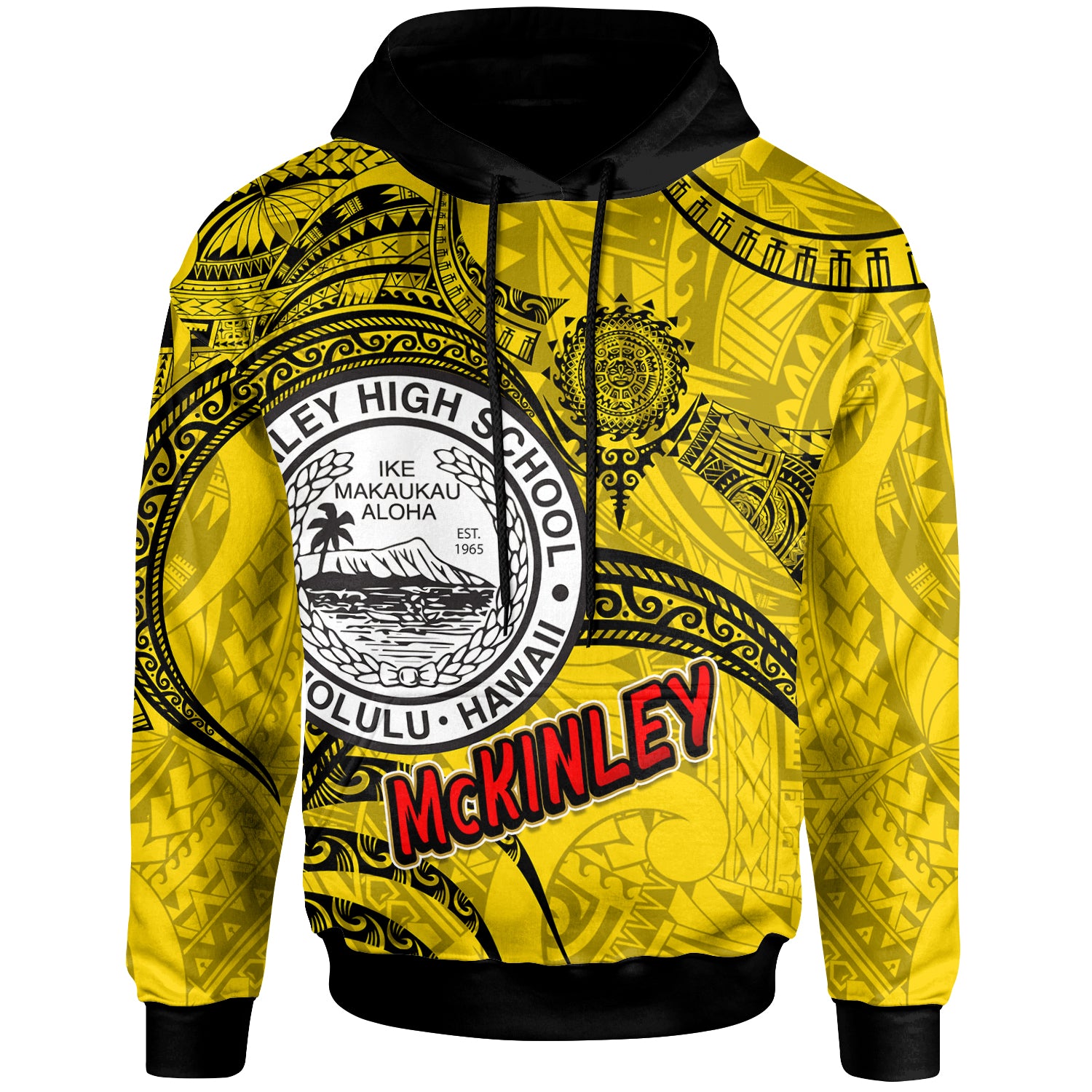 Hawaii President William McKinley High School Custom Hoodie - McKinley High School Polynesian Pattern