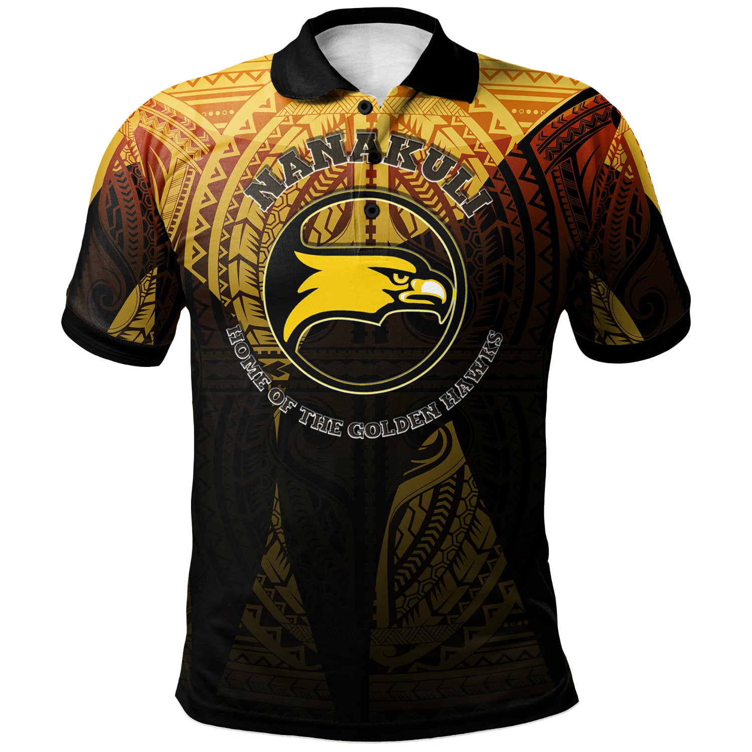 Hawaii Nanakuli High and Intermediate School Custom Polo Shirt- Nanakuli High School Polynesian Pattern