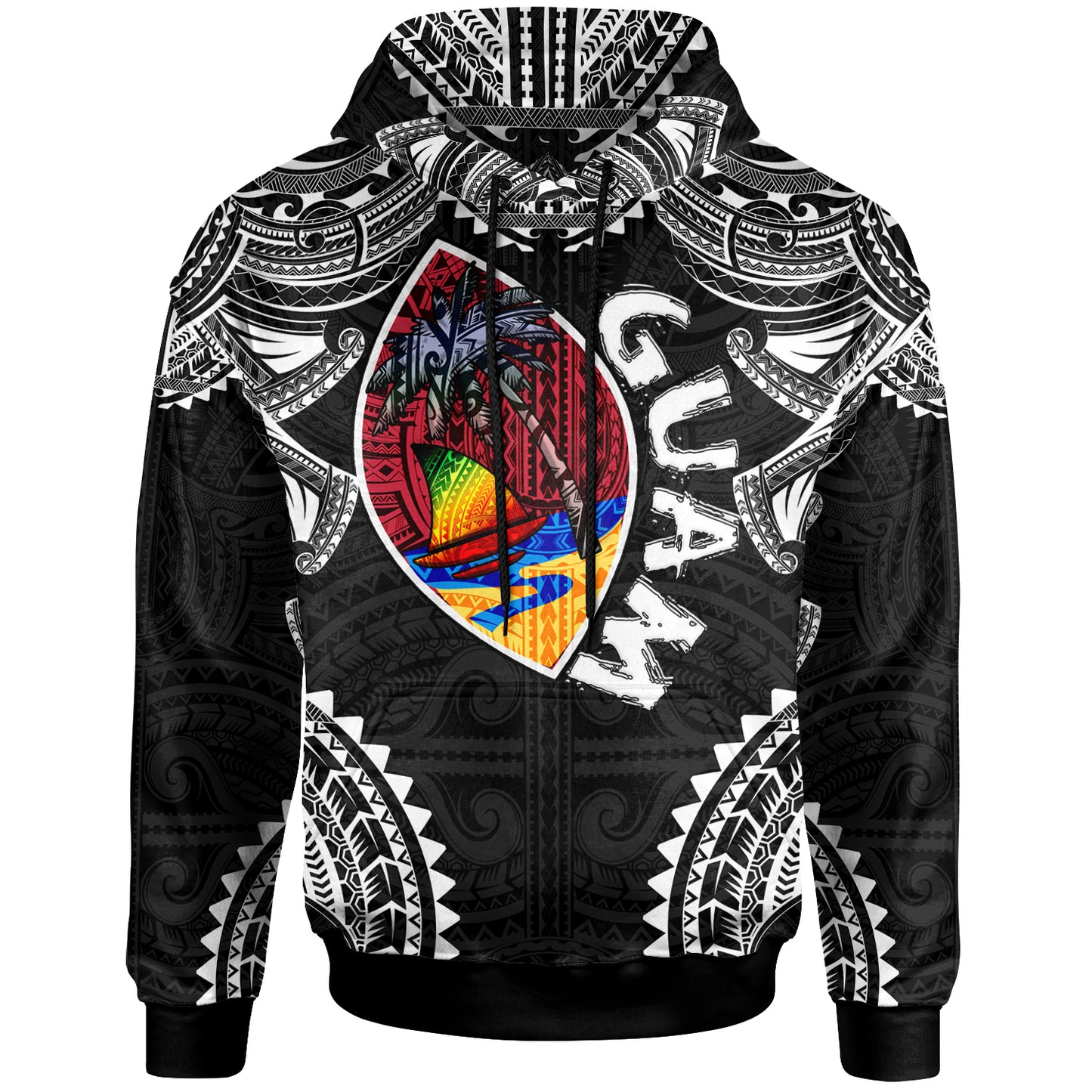 Guam Hoodie - Custom Guam Independence Day '' Wish You A Very Happy Independence Day '' With Polynesian Patterns