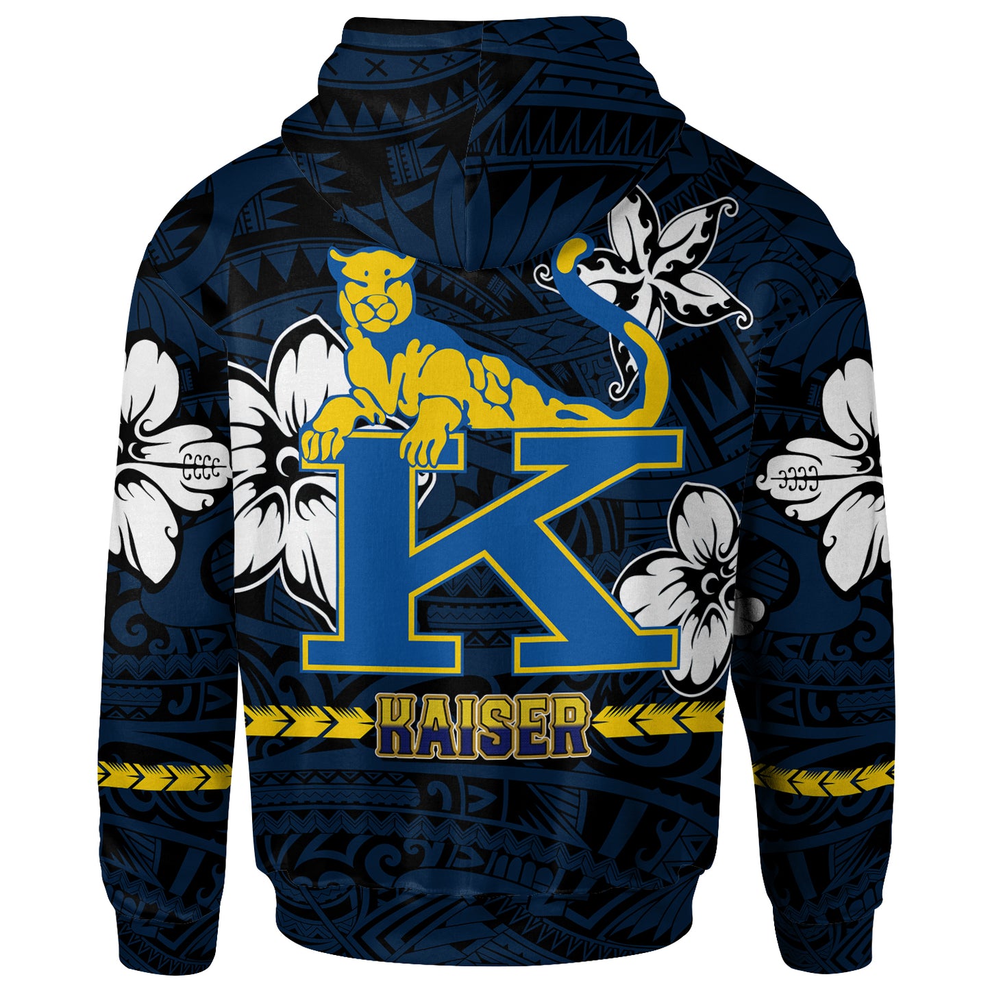 Hawaii Henry J. Kaiser High School Custom Hoodie - Kaiser High School Polynesian With Floral Elements Pattern