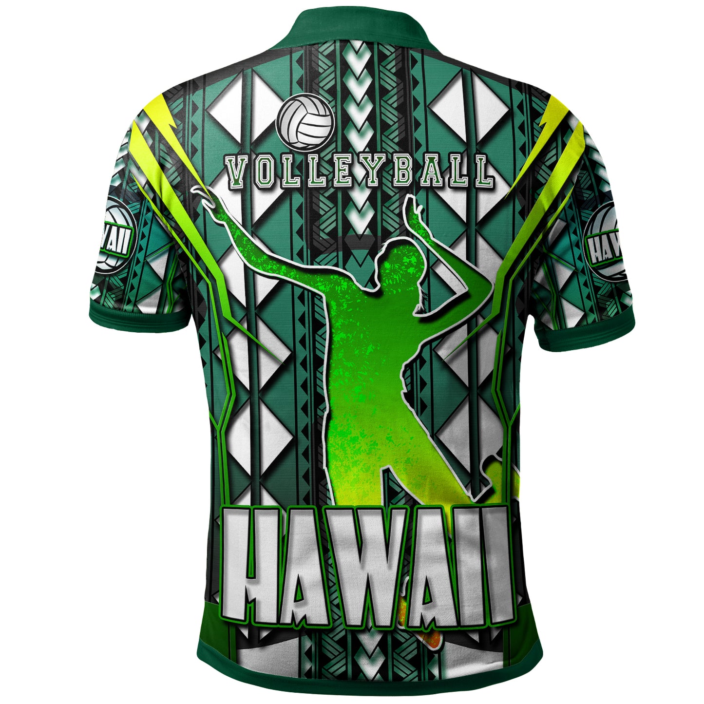 Hawaii Volleyball Polo Shirt - Custom Hawaii Volleyball Team With Polynesian Patterns Custom Name And Number Polo Shirt