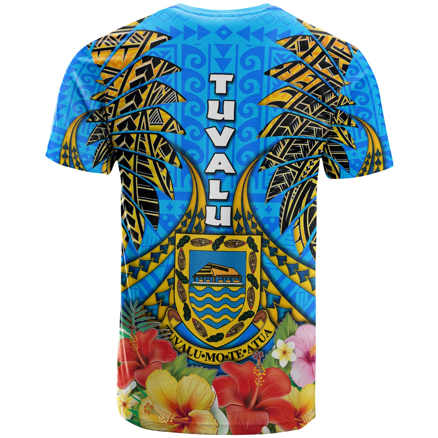 Tuvalu Polynesian T-Shirt - Custom Tuvalu Independence Day with Polynesian Hibiscus T-Shirt