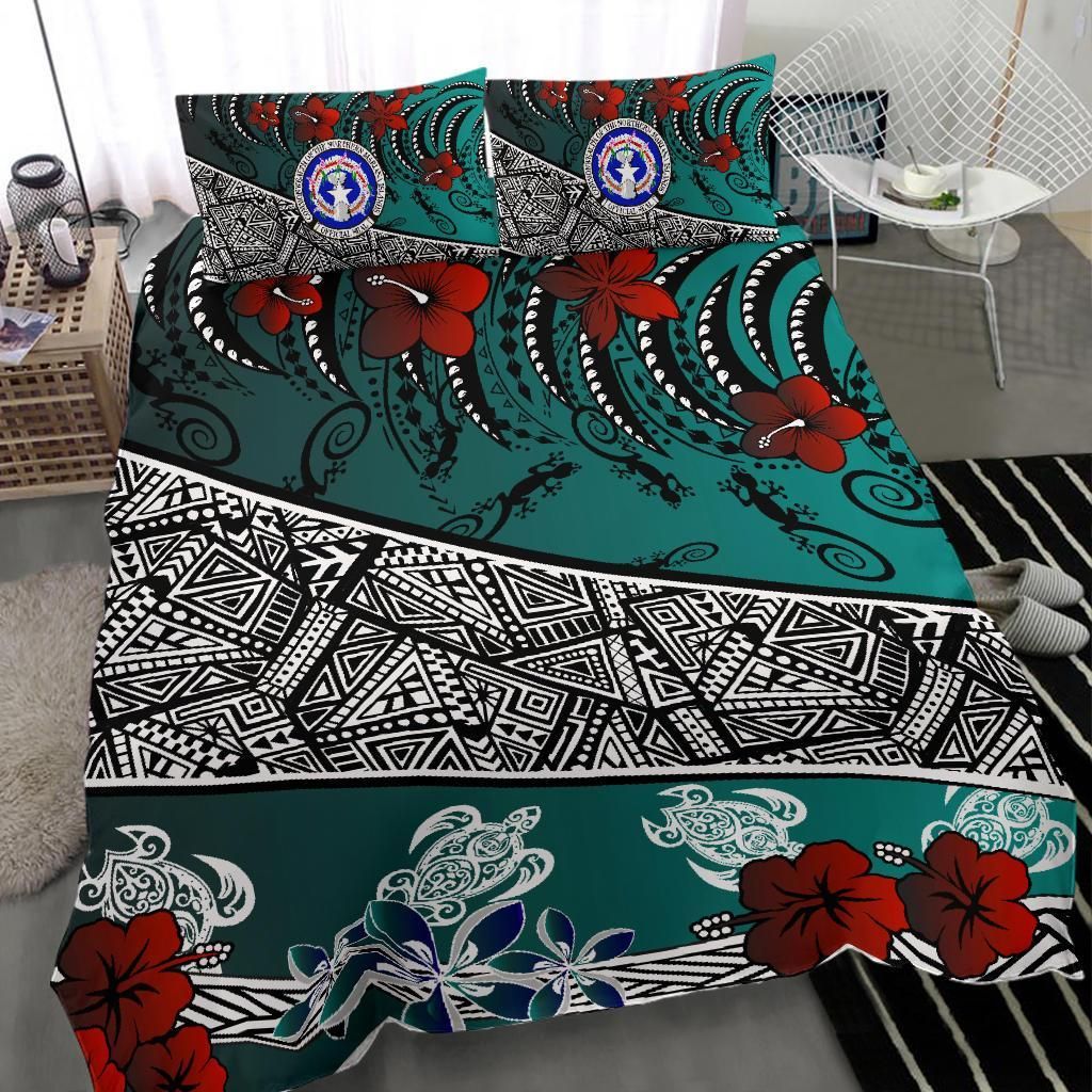 Northern Mariana Bedding Set - Lizard And Turtle Green