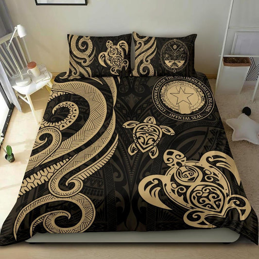Northern Mariana Bedding Set - Tentacle Turtle Gold