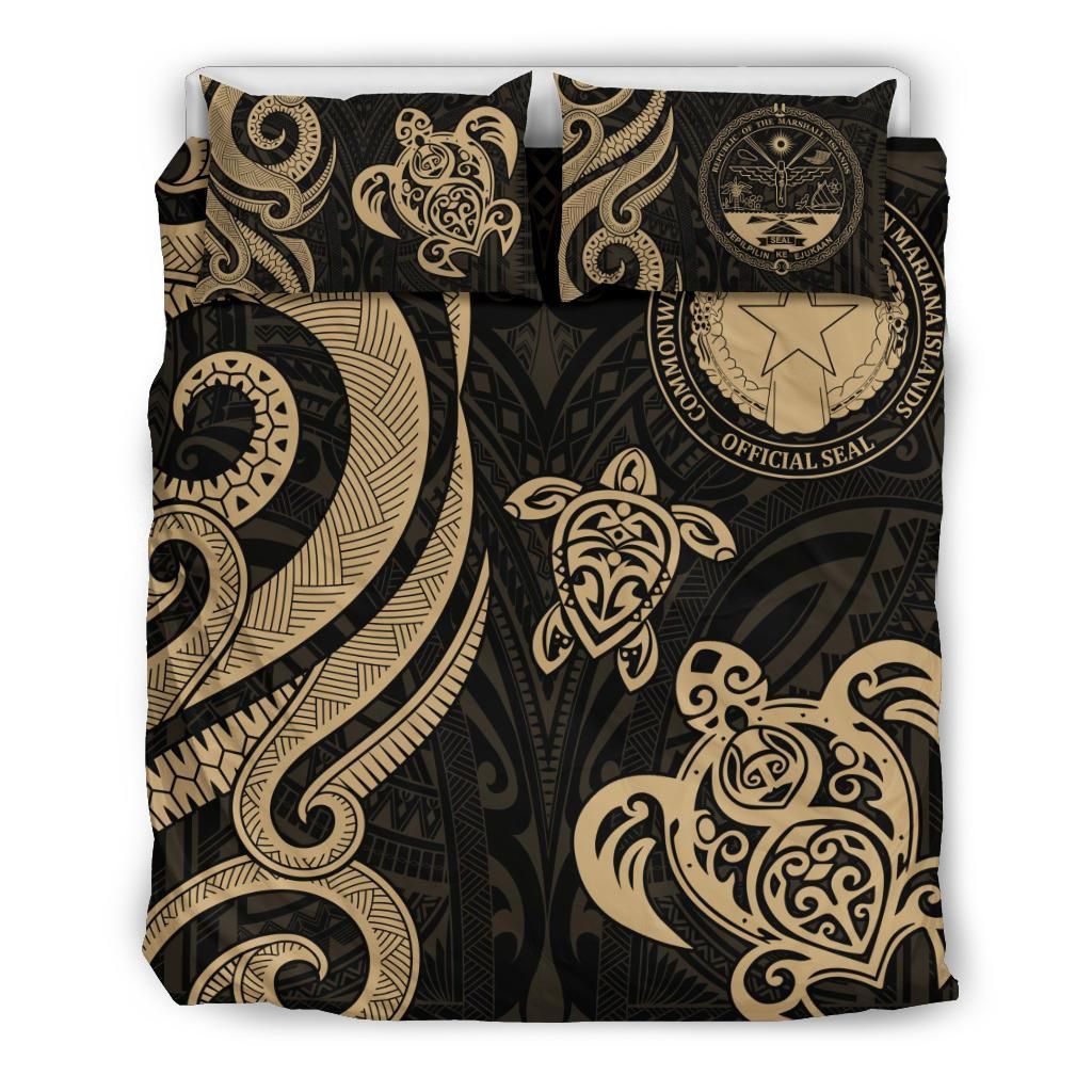 Northern Mariana Bedding Set - Tentacle Turtle Gold