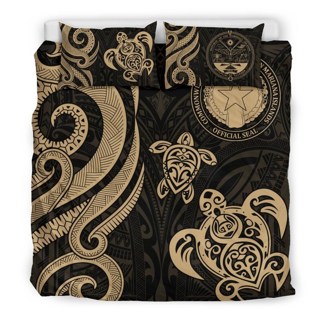 Northern Mariana Bedding Set - Tentacle Turtle Gold