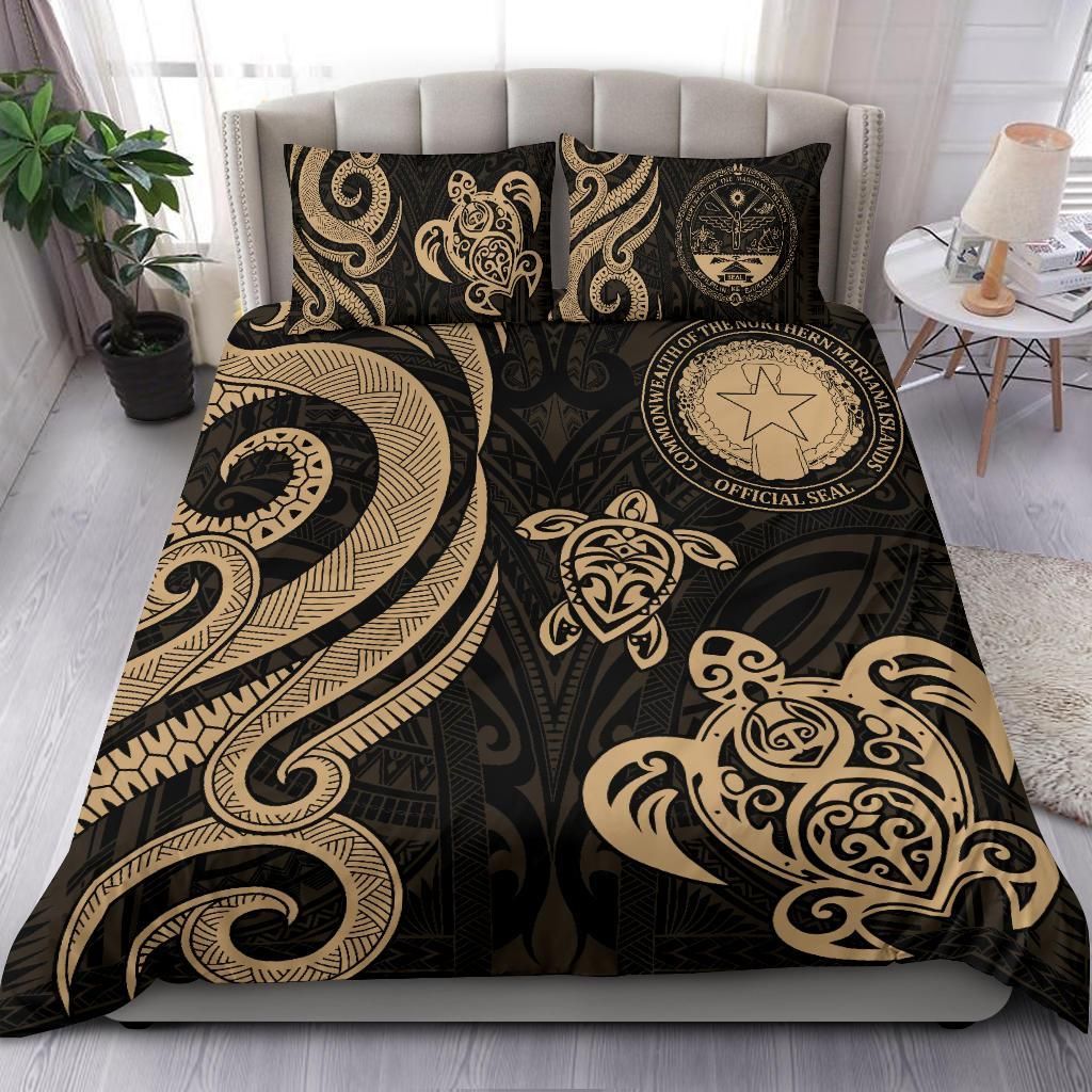 Northern Mariana Bedding Set - Tentacle Turtle Gold