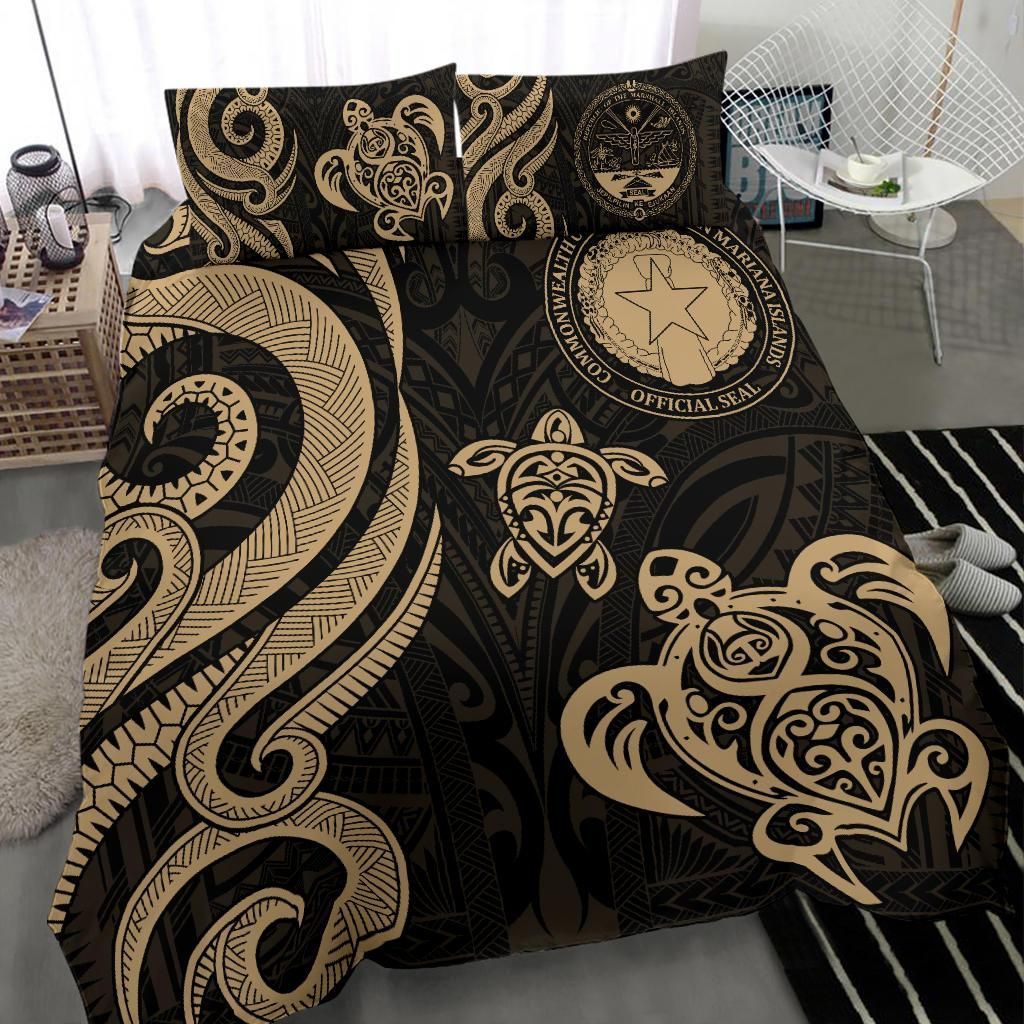 Northern Mariana Bedding Set - Tentacle Turtle Gold