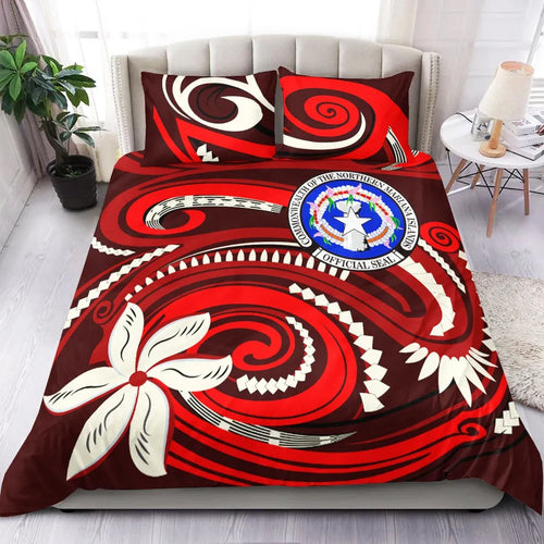 Northern Mariana Bedding Set - Vortex Style Red Color