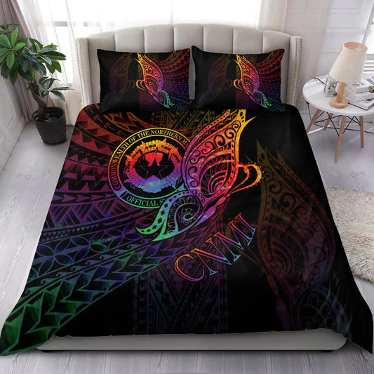 Northern Mariana Islands Bedding Set - Butterfly Polynesian Style