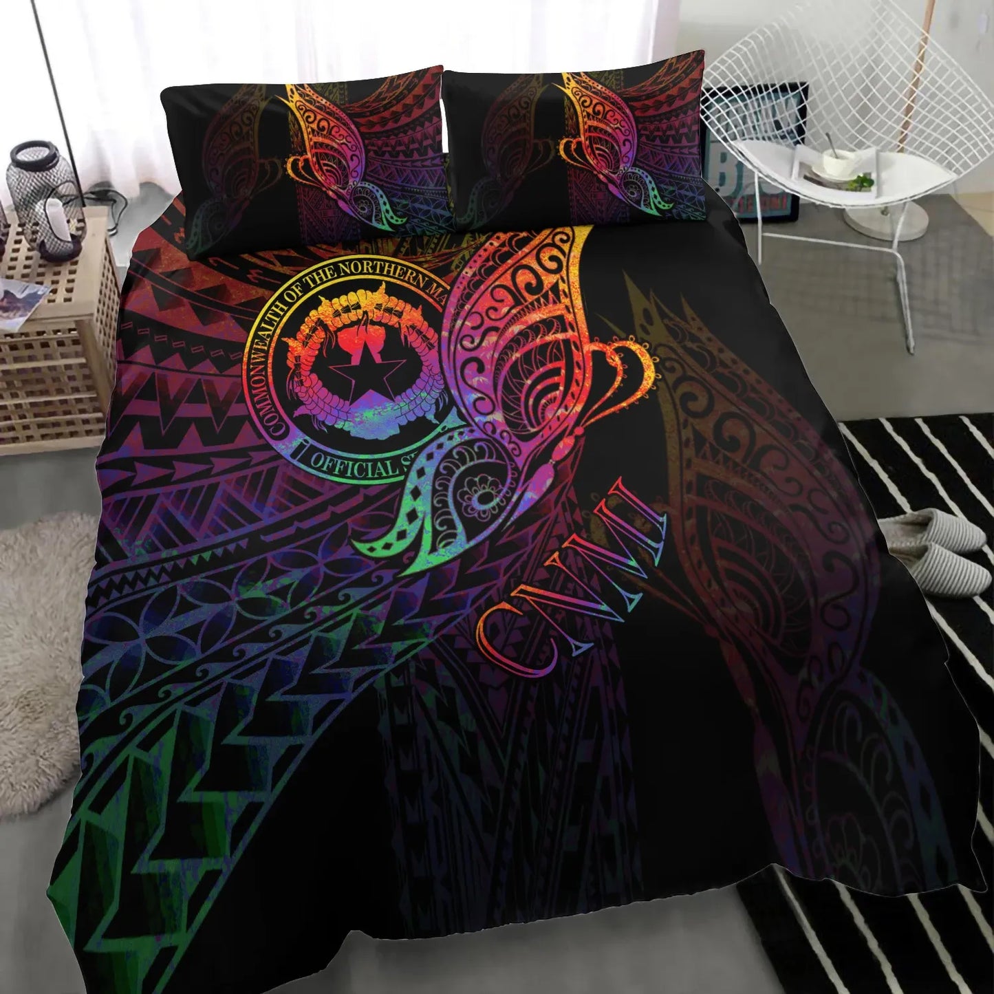 Northern Mariana Islands Bedding Set - Butterfly Polynesian Style