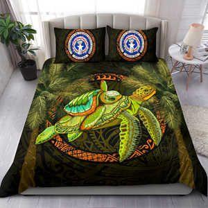 Northern Mariana Islands Bedding Set - Polynesian Turtle Palm Tree