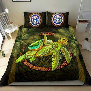Northern Mariana Islands Bedding Set - Polynesian Turtle Palm Tree