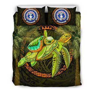 Northern Mariana Islands Bedding Set - Polynesian Turtle Palm Tree