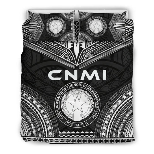 Northern Mariana Islands Polynesian Chief Duvet Cover Set - Black Version