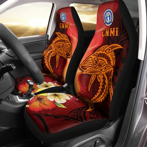 Northern Mariana Islands Car Seat Covers - Tribal Tuna Fish