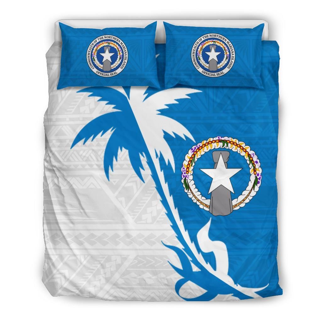 Northern Mariana Islands Duvet Cover Set - Northern Mariana Islands Seal & Coconut Tree