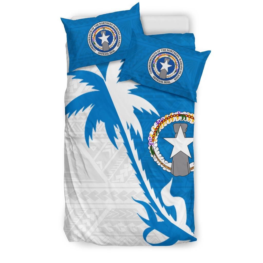 Northern Mariana Islands Duvet Cover Set - Northern Mariana Islands Seal & Coconut Tree