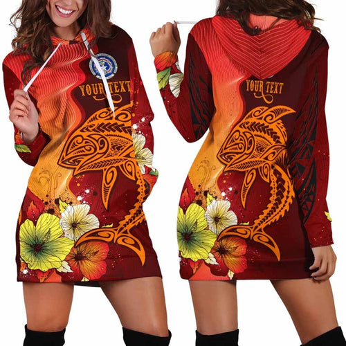 Northern Mariana Islands Custom Personalised Hoodie Dress - Tribal Tuna Fish